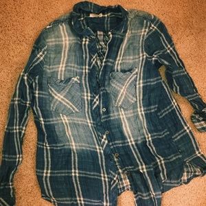 Blue and white flannel